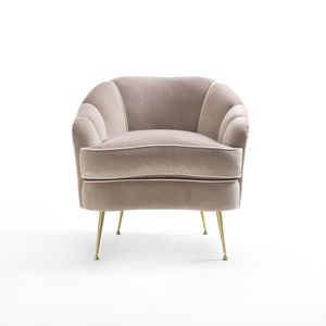 contemporary armchair / fabric / with removable cover