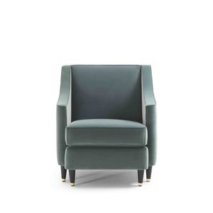 traditional armchair / fabric / with removable cushion