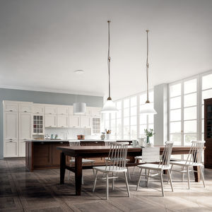 traditional kitchen / ash / solid wood / lacquered