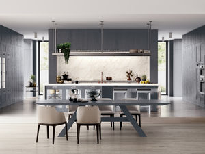 contemporary kitchen / solid wood / oak / walnut