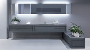 double washbasin cabinet / wall-hung / ash / contemporary