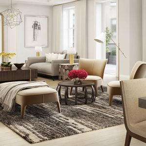 contemporary coffee table / wooden / rectangular / round