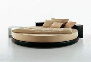 double bed / round / contemporary / fabric