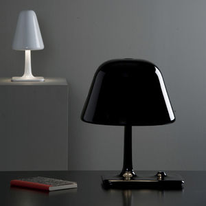 table lamp / original design / porcelain / black