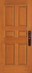 entry door / swing / wooden / laminated