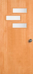 entry door / swing / wooden / insulated