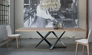 contemporary table / glass / marble / concrete