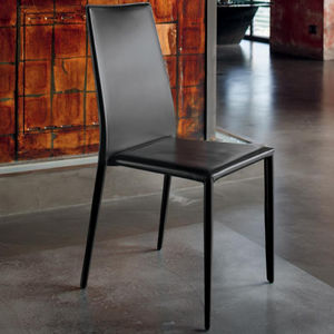 contemporary chair / upholstered / fabric / leather