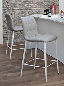 contemporary bar chair / upholstered / chrome