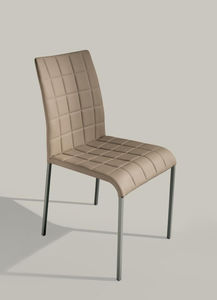 contemporary chair / leather / chromed metal / lacquered metal