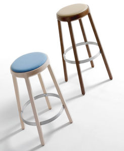 contemporary bar stool / wooden / commercial / upholstered