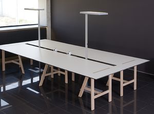 contemporary work table / beech / HDF / rectangular