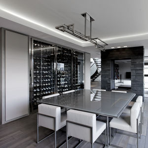 commercial wine cabinet / built-in / stainless steel / custom