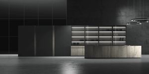 contemporary kitchen / wooden / U-shaped / handleless