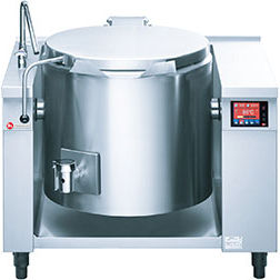 electric boiling pan / tilting / floor-mounted / professional