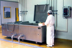 gas boiling pan / floor-mounted / professional