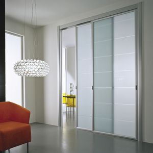 glazed door / interior / sliding / laminate