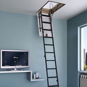 retractable ladder / steel / folding