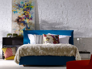 double bed / contemporary / fabric / upholstered