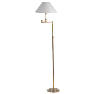 floor-standing lamp / traditional / brass / cotton