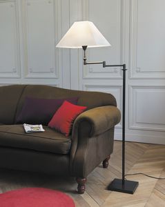floor-standing lamp / traditional / brass / fabric