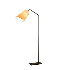 floor-standing lamp / contemporary / brass / fabric