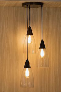 pendant lamp / contemporary / brass / glass