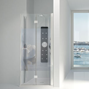 folding shower screen / for alcoves / glass