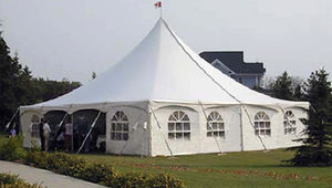metal frame supported tensile structure / for walls / with PVC membrane / for special events
