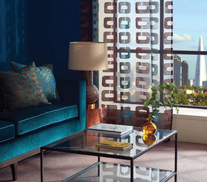 patterned sheer curtain fabric / Trevira CS®