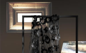 patterned sheer curtain fabric / polyester