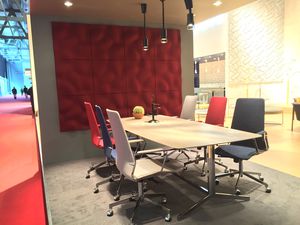 contemporary executive chair / metal / fabric / leather