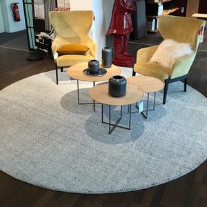 contemporary rug / plain / Tencel® / round