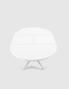 contemporary table / MDF / aluminum / round