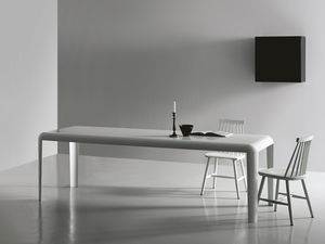 contemporary table / sheet metal / rectangular / square