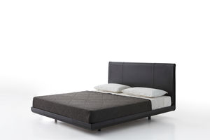 double bed / contemporary / leather / with upholstered headboard