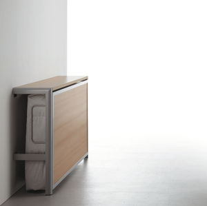 wall bed / single / contemporary / stained wood