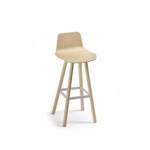 contemporary bar stool / fabric / oak / beech