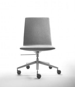 contemporary conference chair / on casters / swivel / fabric