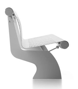 public bench / contemporary / iron / steel