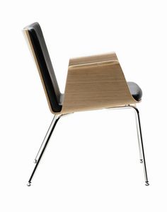 contemporary chair / upholstered / with armrests / fabric