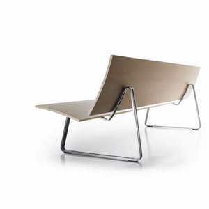 public bench / contemporary / wooden / metal