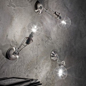contemporary wall light / steel / stainless steel / halogen