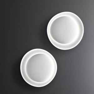 contemporary wall light / polycarbonate / LED / round