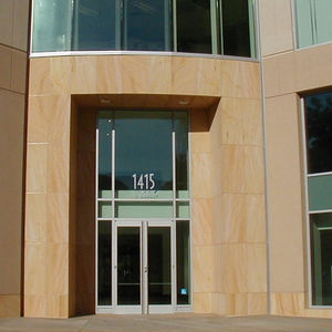 sandstone cladding / polished / panel / brown