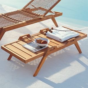 contemporary coffee table / teak / rectangular / garden