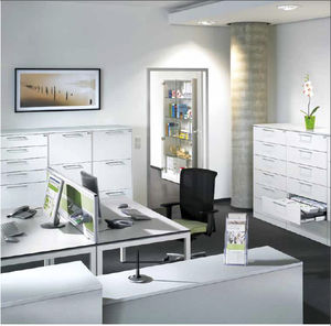 low filing cabinet / steel / with drawers / contemporary