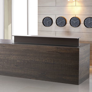wooden reception desk