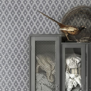 contemporary wallpaper / geometric / gray / blue