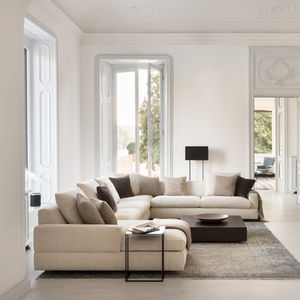 modular sofa / contemporary / fabric / leather